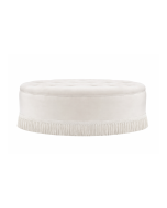 Dolly Footstool, pink, gold fringing, upholstered stool