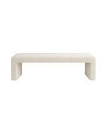 Pimlico Bench, upholstered bench in beige and white geometric patterned fabric