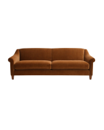 velvet cinnamon upholstered sofa