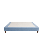 Chilson Shallow Divan Base, Monsoon velvet, wooden feet