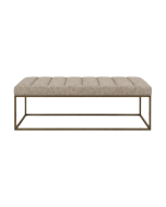 Longmoore Bench, yellow velvet upholstered bench, all-wooden frame base and legs