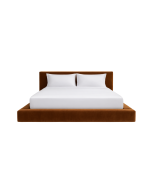 Savoy Bed and cushions in cinnamon velvet
