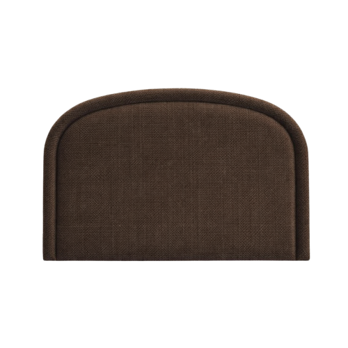 brown curved upholstered headboard